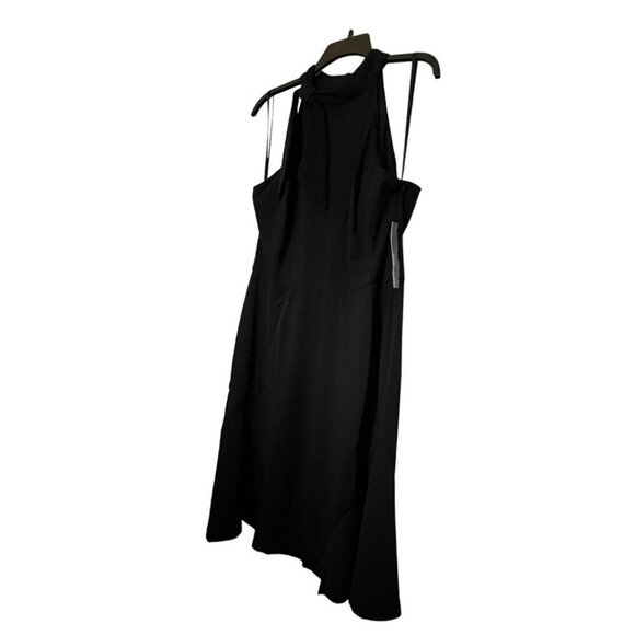 Maggy London Womens Black High Neck Sleeveless Halter Fit Flare Dress Sz 14 New - Picture 5 of 7